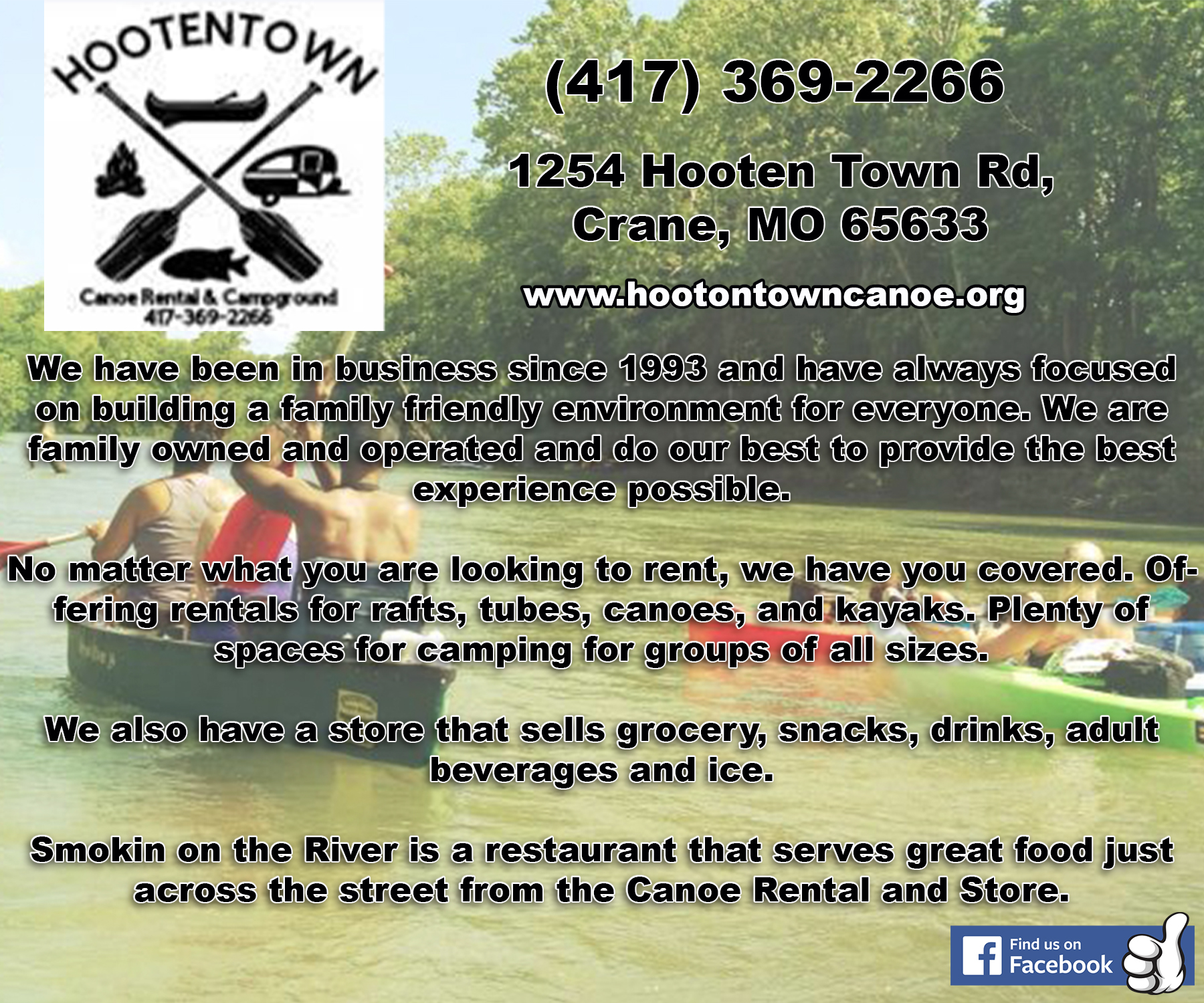 Hootentown Canoe Rental, Campground & Store
