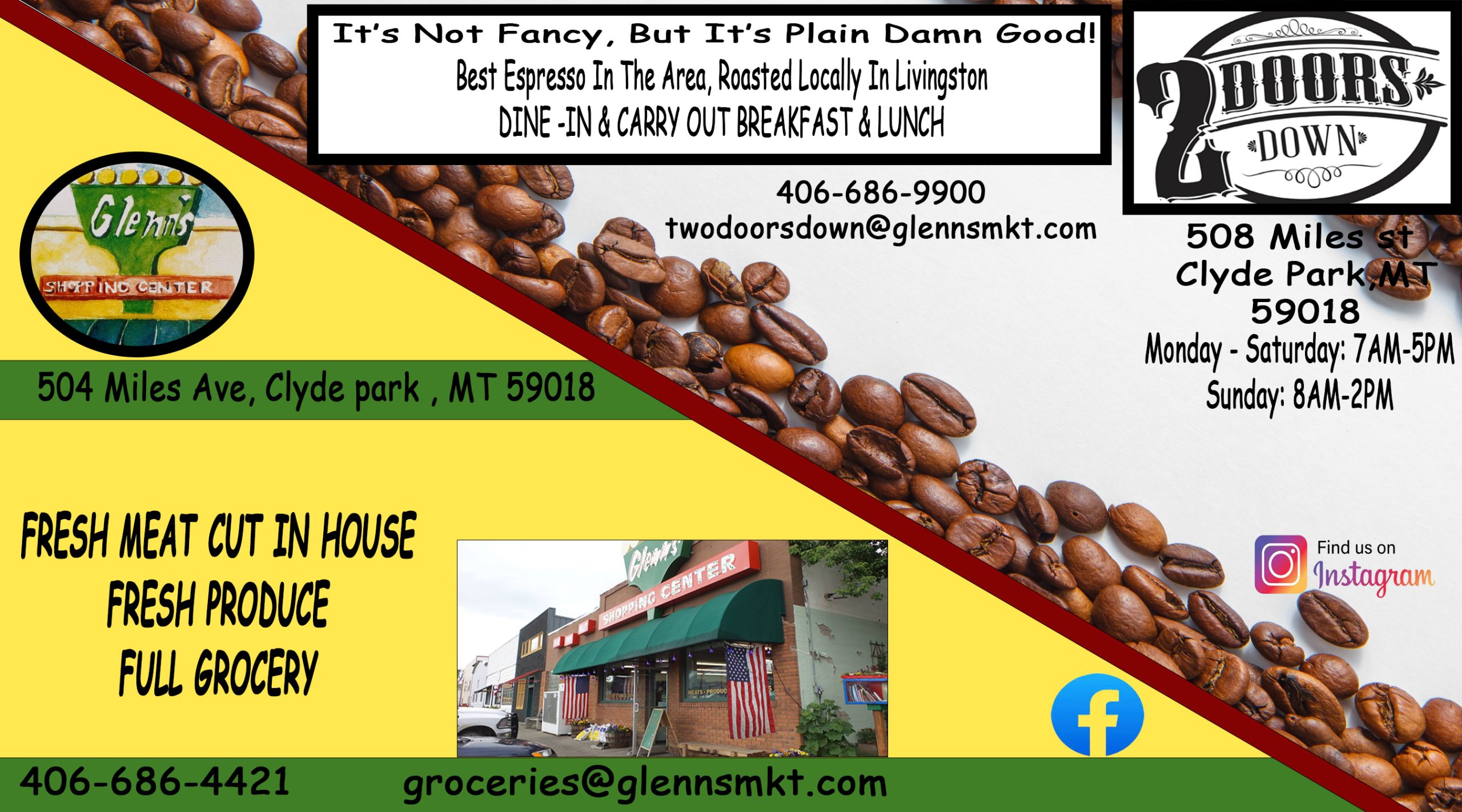 2 Doors Down Coffee Bakery/Glenn’s Market