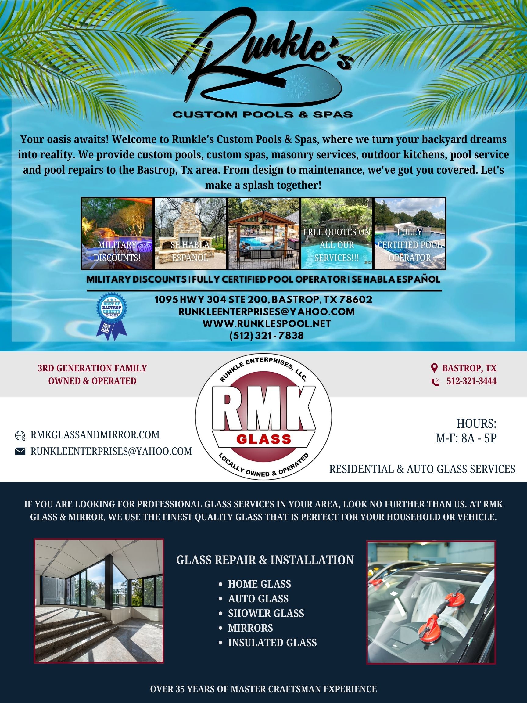 RMK Glass/Runkles Custom Pools