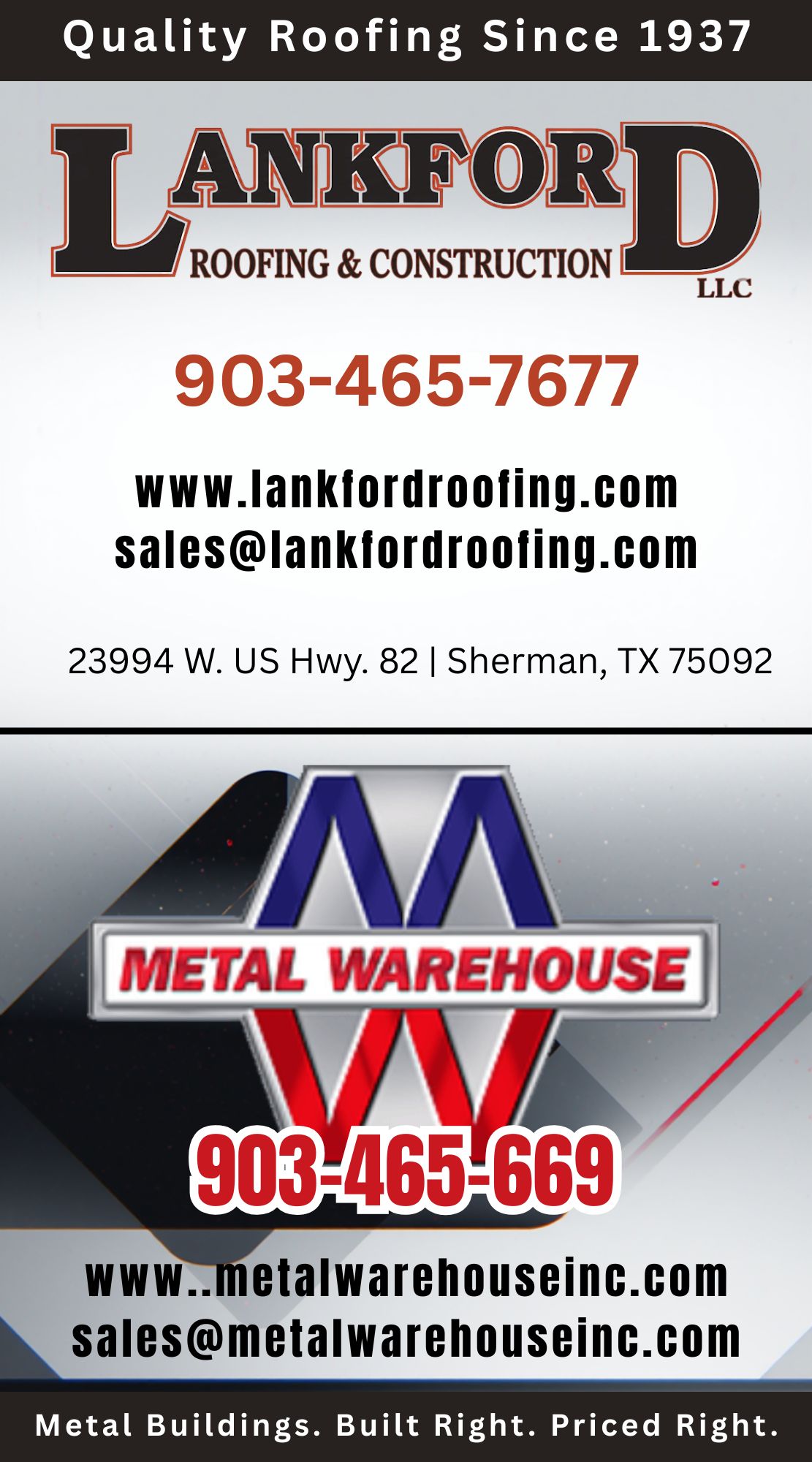 Lankford Roofing & Construction | Metal Warehouse